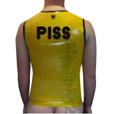 Piss play translucent yellow sleeveless t-shirt